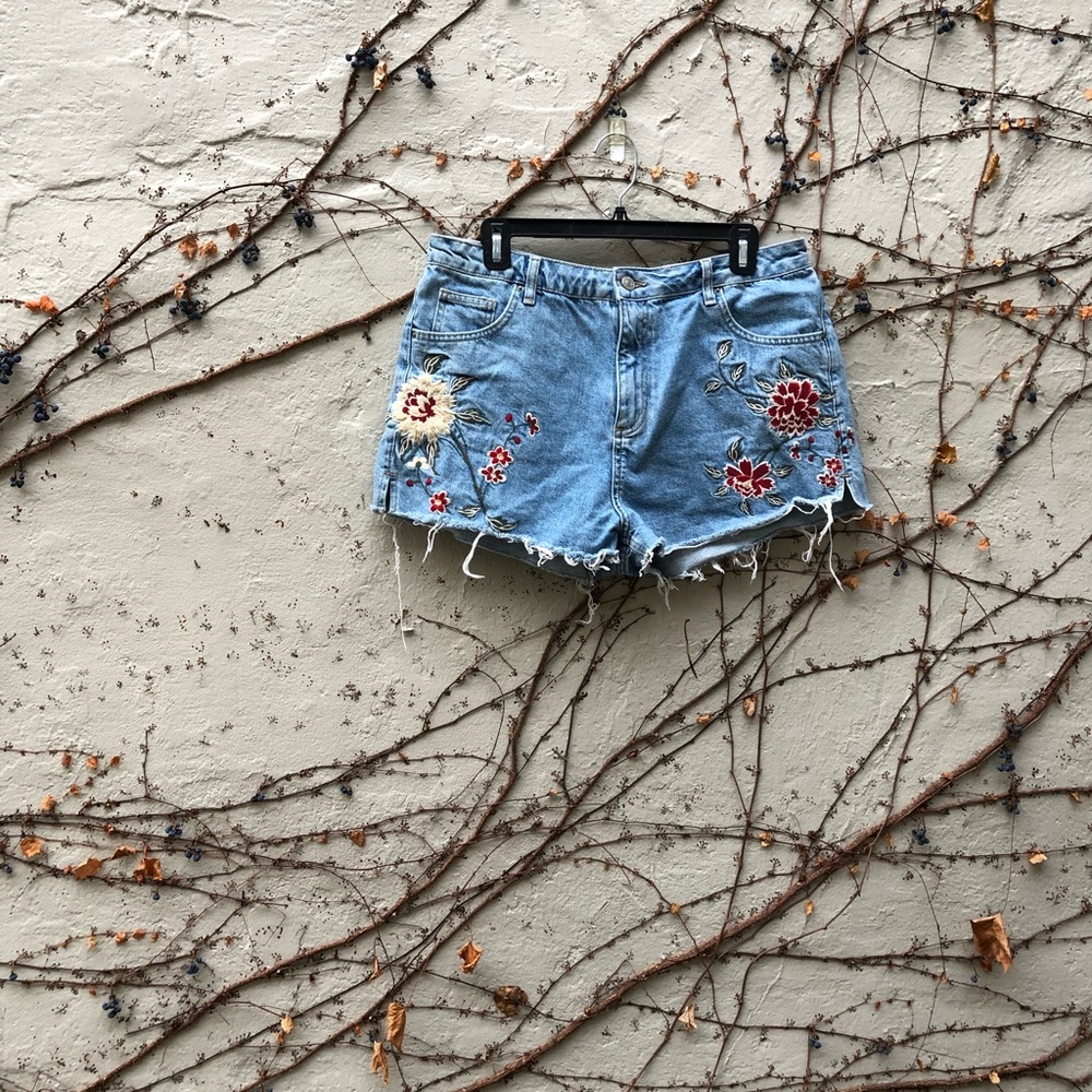 Gorgeous Embroidered Topshop Mom Shorts
